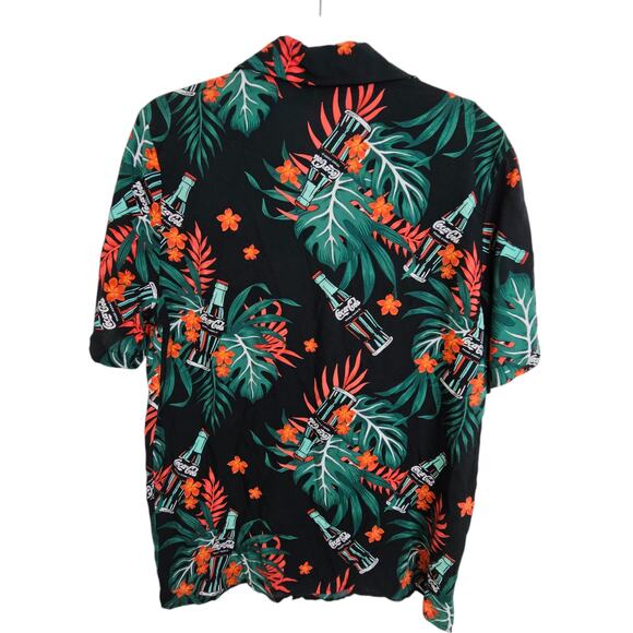 Coca Cola Mens Floral Shirt Hawaiian Sz S All Over Print Casual Travel Vacation - Picture 9 of 9